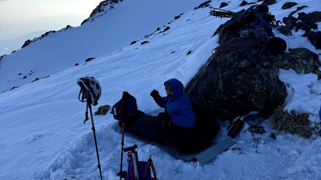 Camping during Winter Summit of Halgurd Mountain