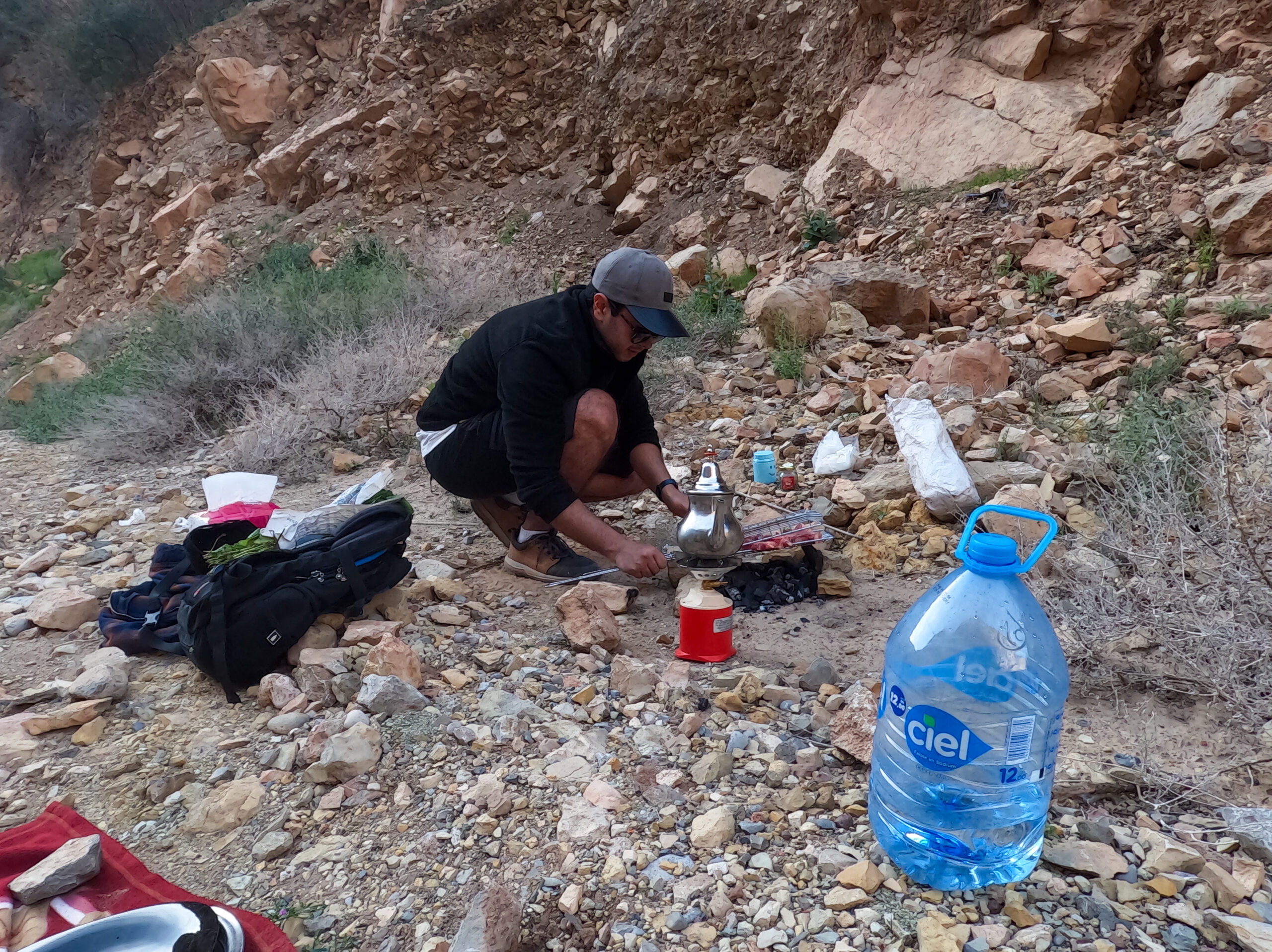 BBQ in the dried out River - Paradise Valley, Morocco