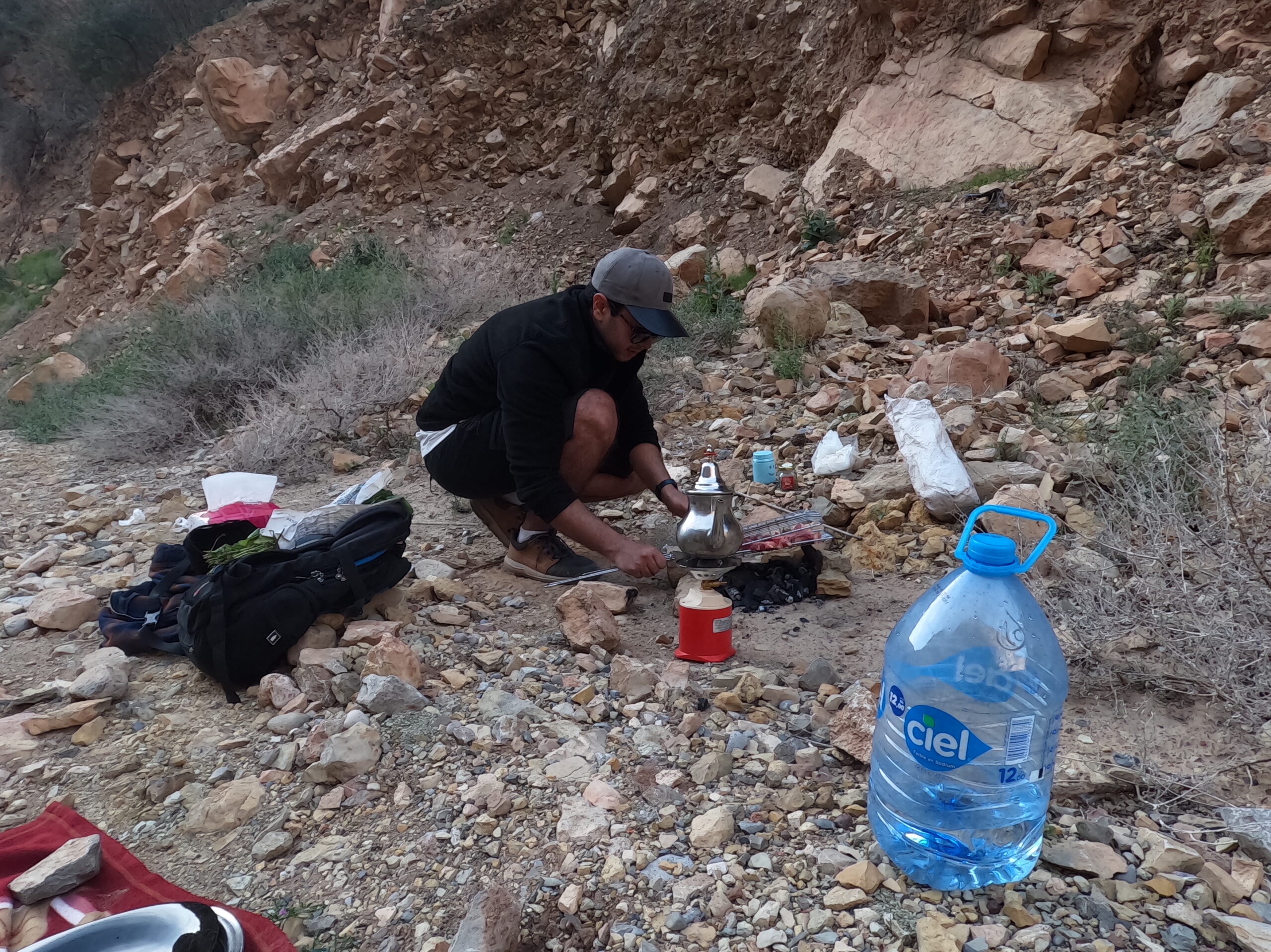 BBQ in the dried out River - Paradise Valley, Morocco